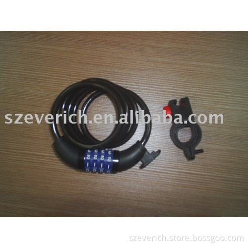 bicycle resettable combination spiral lock
